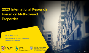 Save the date: 2023 International Research Forum on Multi-owned Properties